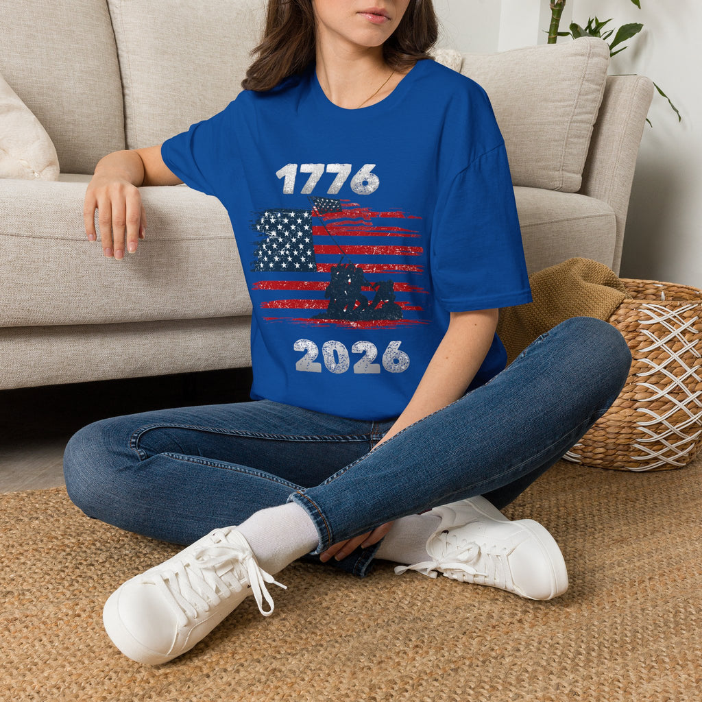 1776 American Flag T-Shirt — Vintage Patriotic July 4th Tee